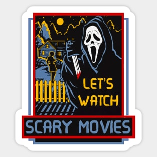 Vintage Halloween Let’s Watch Scary Horror Movies Ghost Killer Sticker